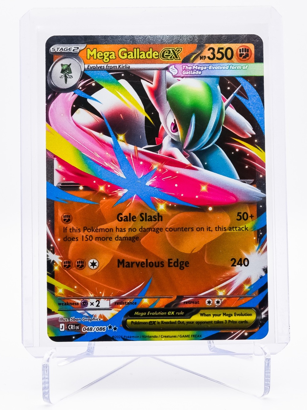 Pokemon Card Mega Gallade 046/086 EX Double Rare Holo Chaos Rising NM